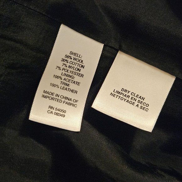 Jones New York Leather Trim Snap Wool Blend Tweed Career Blazer Jacket Size 8 - Picture 4 of 10